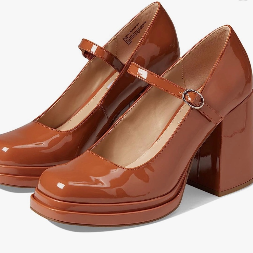 Steve Madden Olivvia Mary Jane Pump (Cognac Patent) sz 8.5